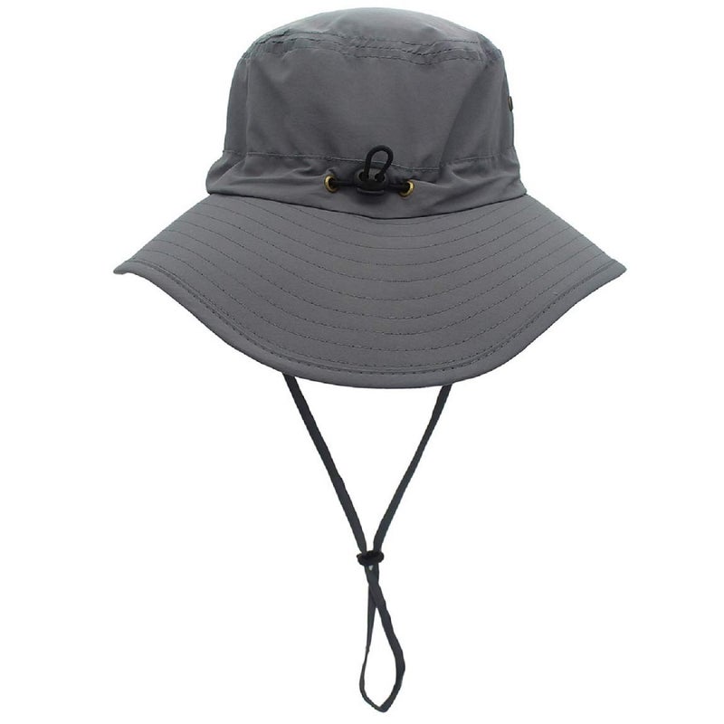 LLmoway Outdoor UPF50+ Summer Sun Cap Lightweight Packable Dry Fit Boonie Hat with Cords Dark Grey - Image 3